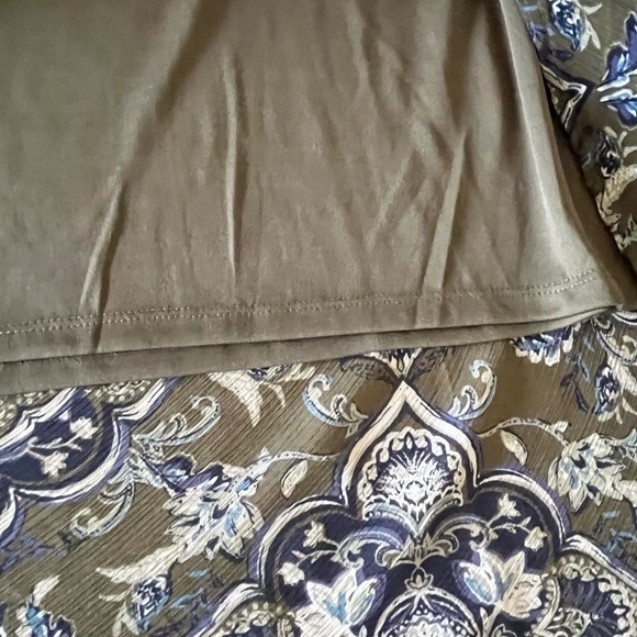 ♥️Westport Gypsy Olive Green & Blue Paisley Maxi Skirt Medium - Picture 8 of 11